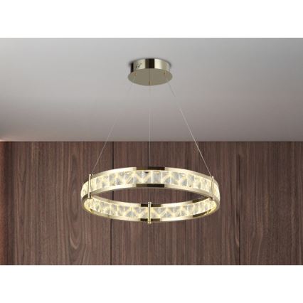 Reguliuojama LED krištolinė liustra ant laido ENRIQUE LED/40W//230V 3000-6000K skersmuo 60 cm + su nuotoliniu pultu