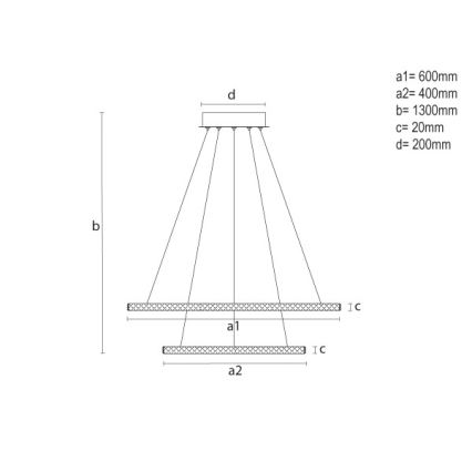 Reguliuojama LED liustra ant laido LED/150W/230V 3000-6500K + nuotolinis valdymas