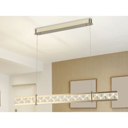 Reguliuojamas LED krištolinis liustras ant troselio ENRIQUE LED/20W//230V 3000-6000K + nuotolinis pultas