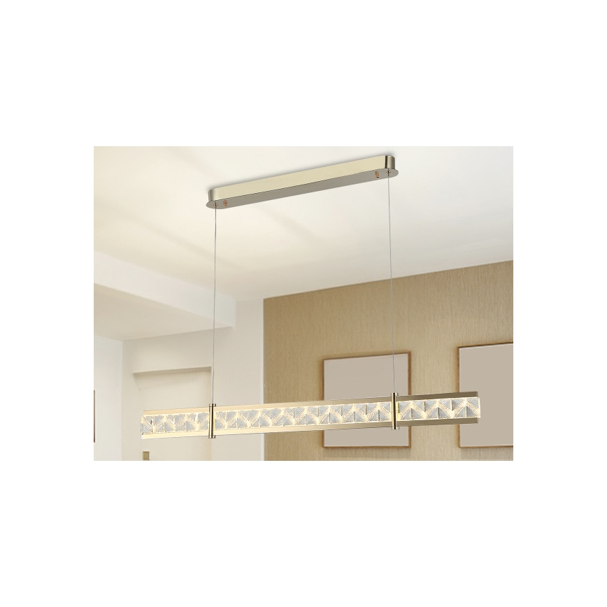 Reguliuojamas LED krištolinis liustras ant troselio ENRIQUE LED/20W//230V 3000-6000K + nuotolinis pultas