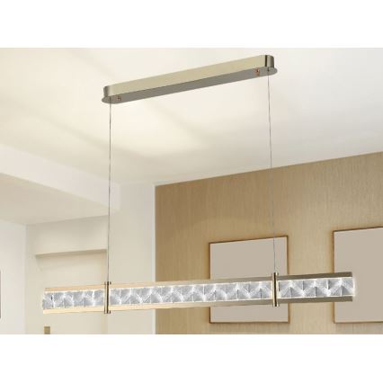 Reguliuojamas LED krištolinis liustras ant troselio ENRIQUE LED/20W//230V 3000-6000K + nuotolinis pultas