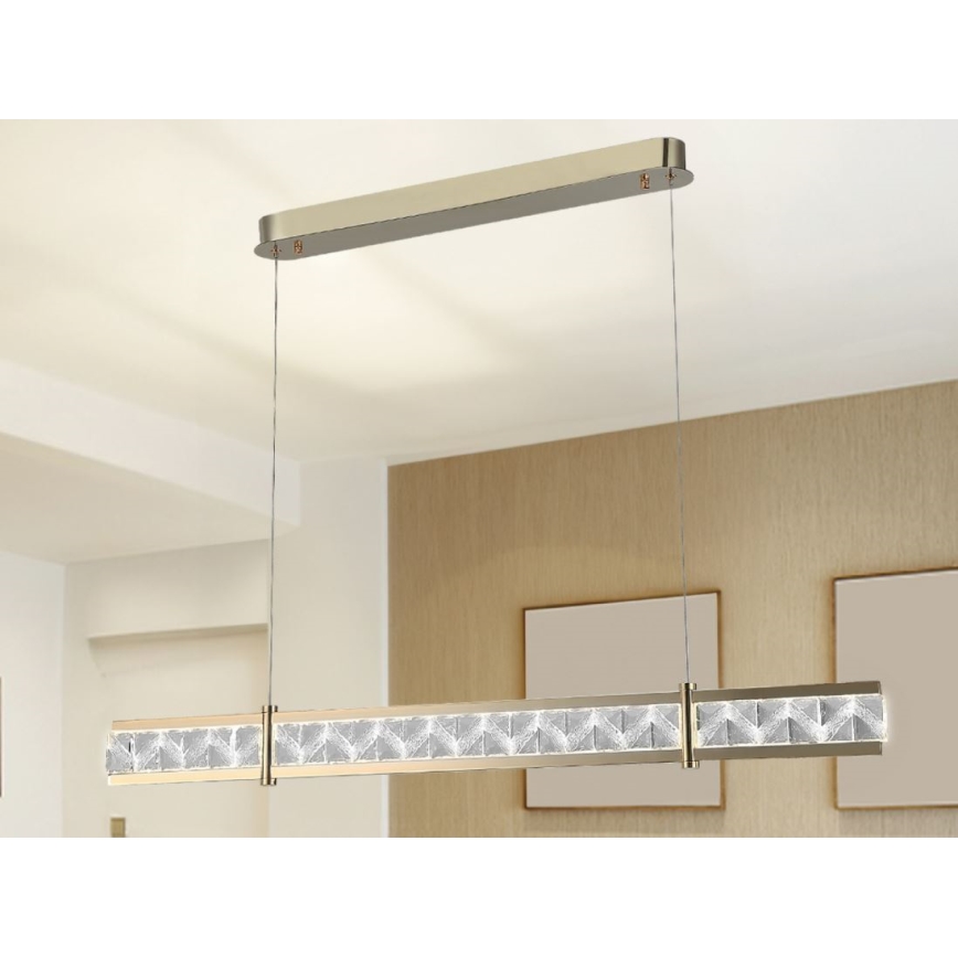 Reguliuojamas LED krištolinis liustras ant troselio ENRIQUE LED/20W//230V 3000-6000K + nuotolinis pultas