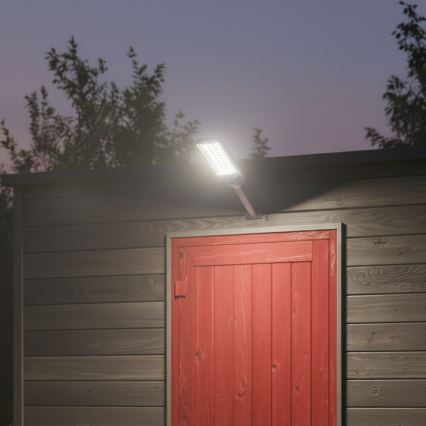Reguliuojama LED saulės gatvės lempa su jutikliu VENICE LED/100W/3,2V 6000 mAh IP65 juoda + nuotolinis valdymas