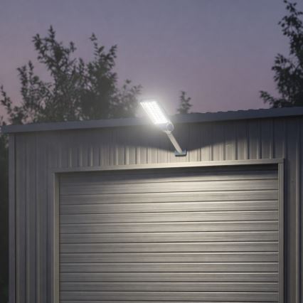 Reguliuojama LED saulės gatvės lempa su jutikliu VENICE LED/100W/3,2V 6000 mAh IP65 juoda + nuotolinis valdymas