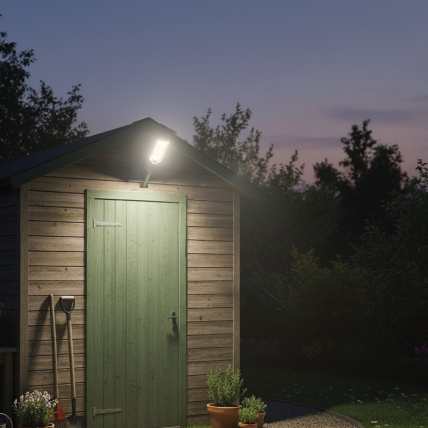 Reguliuojama LED saulės gatvės lempa su jutikliu VENICE LED/50W/3,2V 4000 mAh IP65 juoda + nuotolinis valdymas