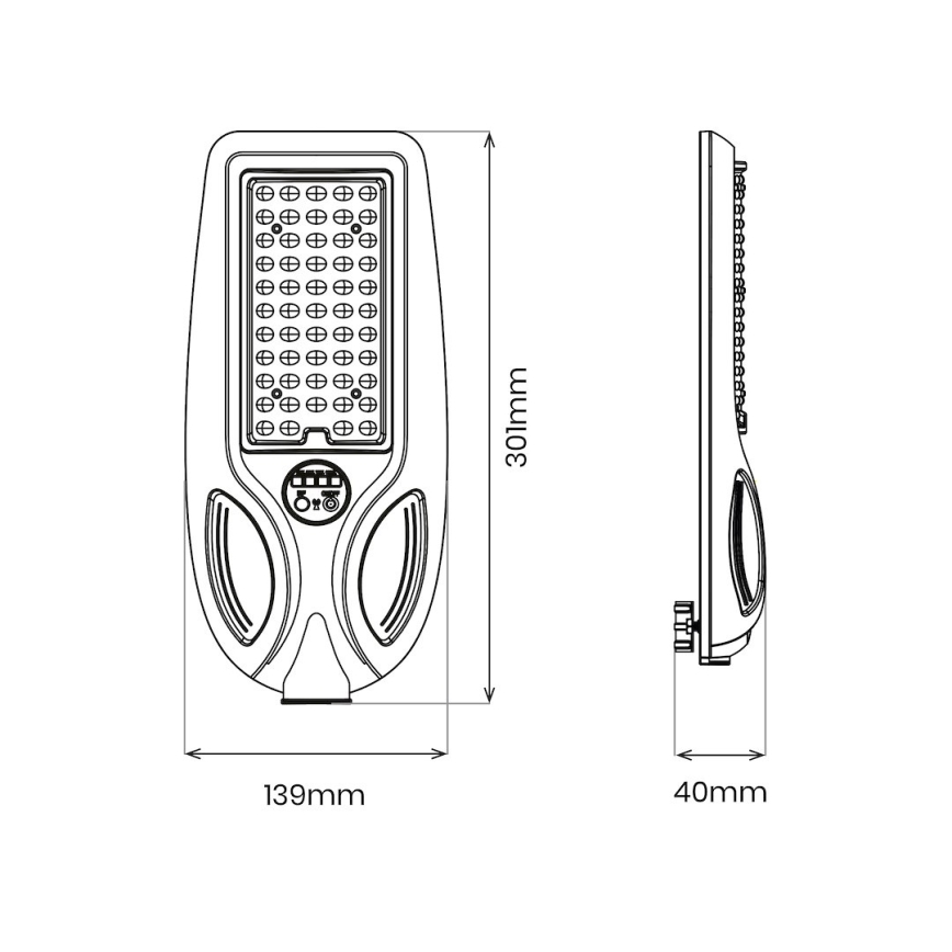 Reguliuojama LED saulės gatvės lempa su jutikliu VENICE LED/50W/3,2V 4000 mAh IP65 juoda + nuotolinis valdymas