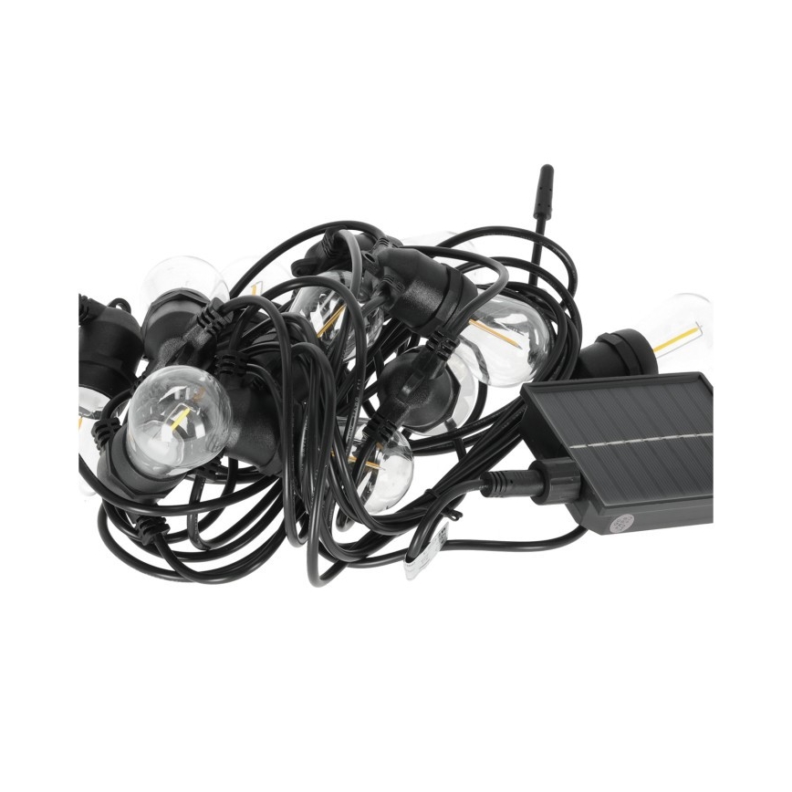 LED dimeriuojama saulės dekoratyvinė girlianda STARLIGHT NEO 20xE27/3,7V 2700K IP54 2400 mAh 21,5m + su nuotoliniu pulteliu