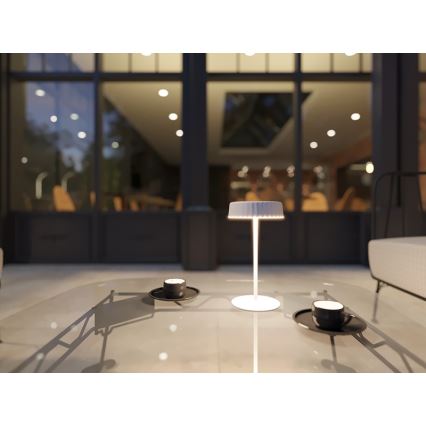LED reguliuojamo ryškumo saulės įkraunamas stalinis šviestuvas VIVIEN LED/3W/5V 2700K 1600 mAh IP54 baltas