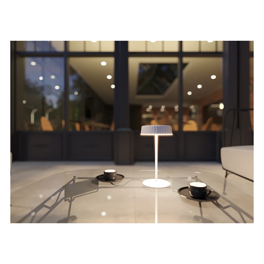 LED reguliuojamo ryškumo saulės įkraunamas stalinis šviestuvas VIVIEN LED/3W/5V 2700K 1600 mAh IP54 baltas