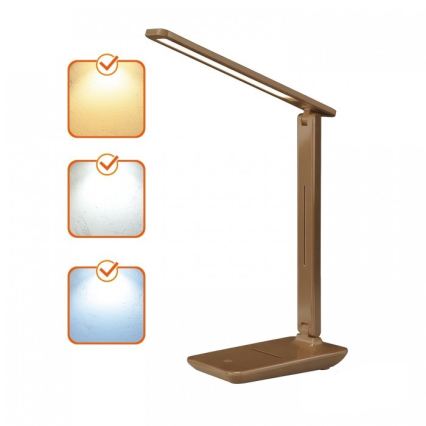 Reguliuojama LED stalinė lempa NOBLITE N LED/7W/230V 3000/4000/6500K ruda