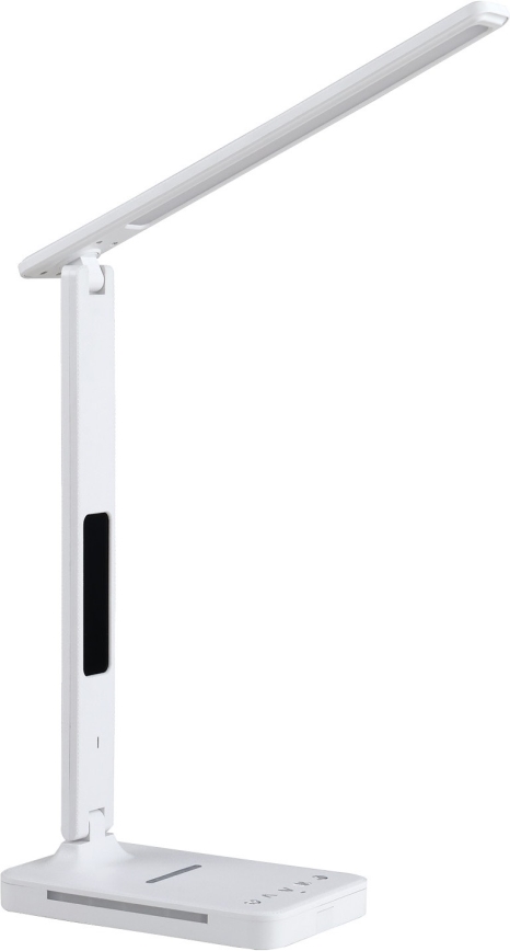 Reguliuojama LED stalinė lempa su belaidžiu įkrovimu QI, ekranas ir USB prievadas LED/7W/230V 3000-6000K balta
