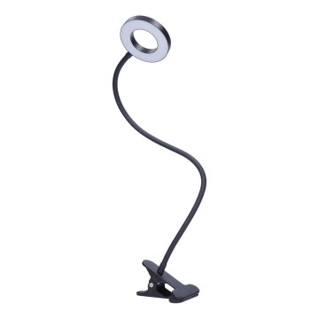 Reguliuojama LED stalinė lempa su segtuku LED/8W/230V 3000/4000/5000K juoda