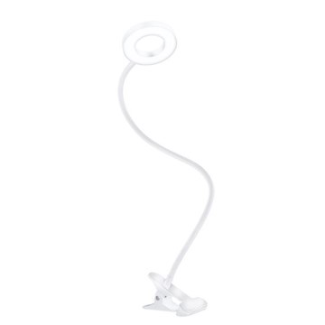 Reguliuojama LED stalinė lempa su spaustuku, 8W, 230V, 3000/4000/5000K, balta