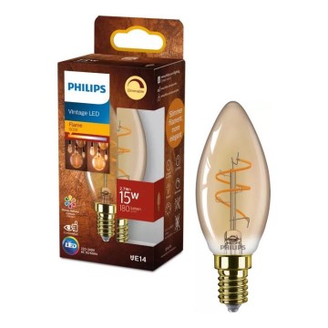 Reguliuojama LED VINTAGE lemputė Philips B35 E14/2,7W/230V 1800K CRI 90