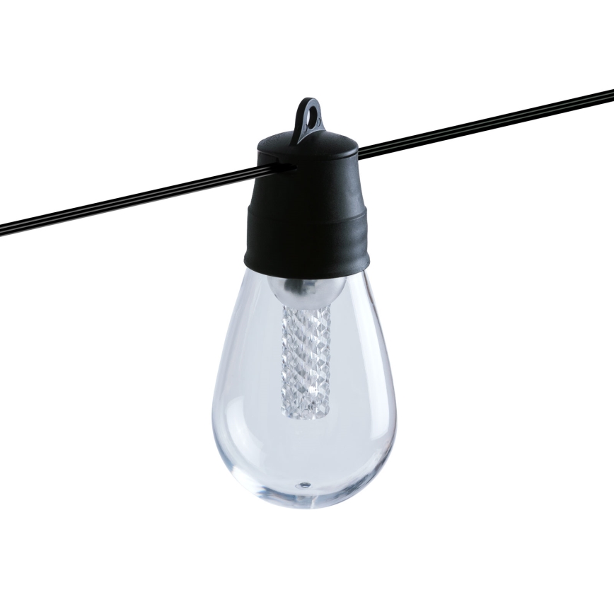 Reguliuojama LED saulės girlianda 25xLED/1,5W/3,7/5V 2700-10000K 2200 mAh 15 m IP65 juoda + nuotolinis pultas