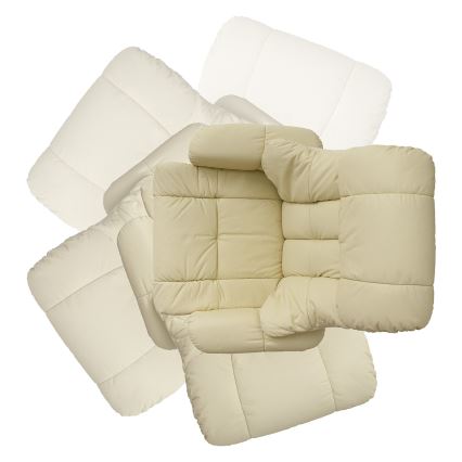 Reguliuojamas fotelis HABI, kreminis / natūralus ąžuolas