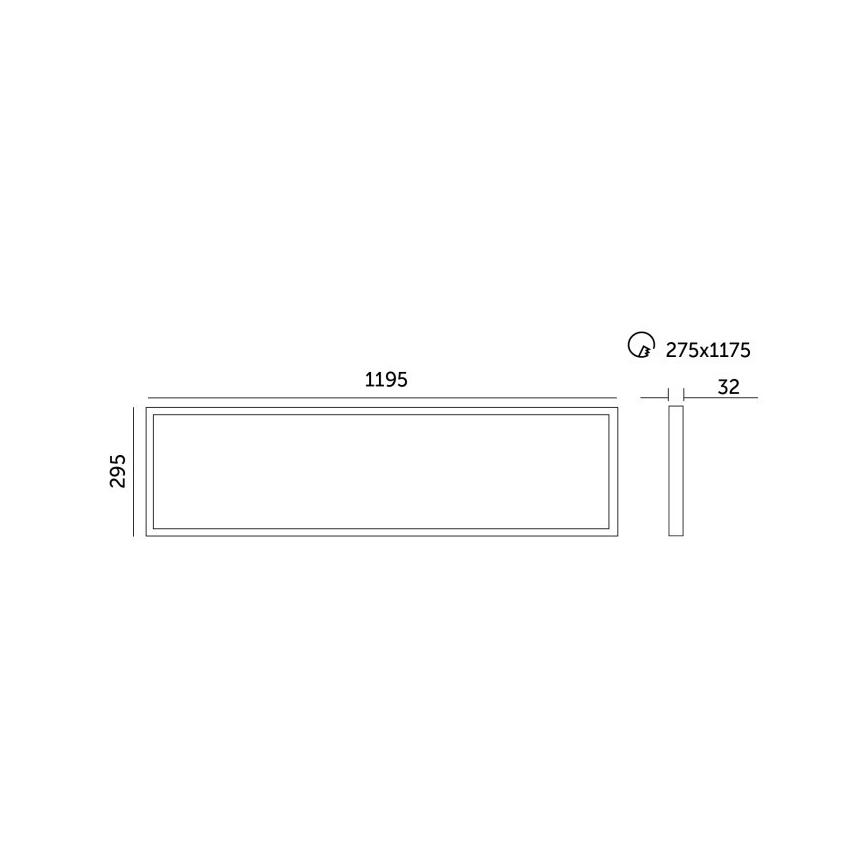 Reguliuojamas LED įleidžiamas skydelis CAPRI LED/25/36/40W/230V 3000/4000/5700K IP44 30x120 cm