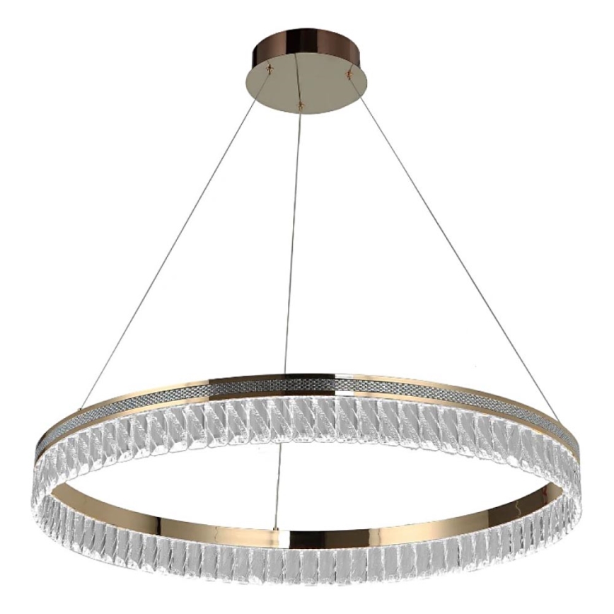 Reguliuojamas LED krištolinis liustras ant troselio THALIA LED/55W/230V 3000-6000K skersmuo 80 cm + su nuotoliniu pultu