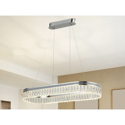Dimeriuojama LED krištolinė liustra ant laido THALIA LED/50W/230V 3000-6000K + nuotolinis valdymas