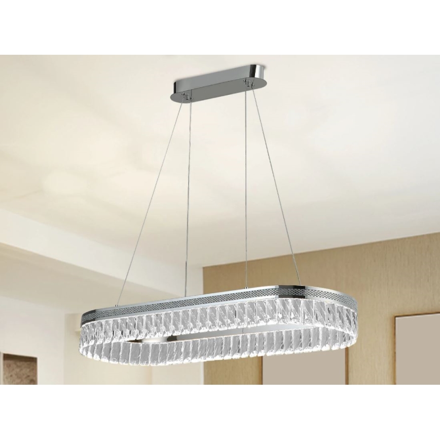 Dimeriuojama LED krištolinė liustra ant laido THALIA LED/50W/230V 3000-6000K + nuotolinis valdymas