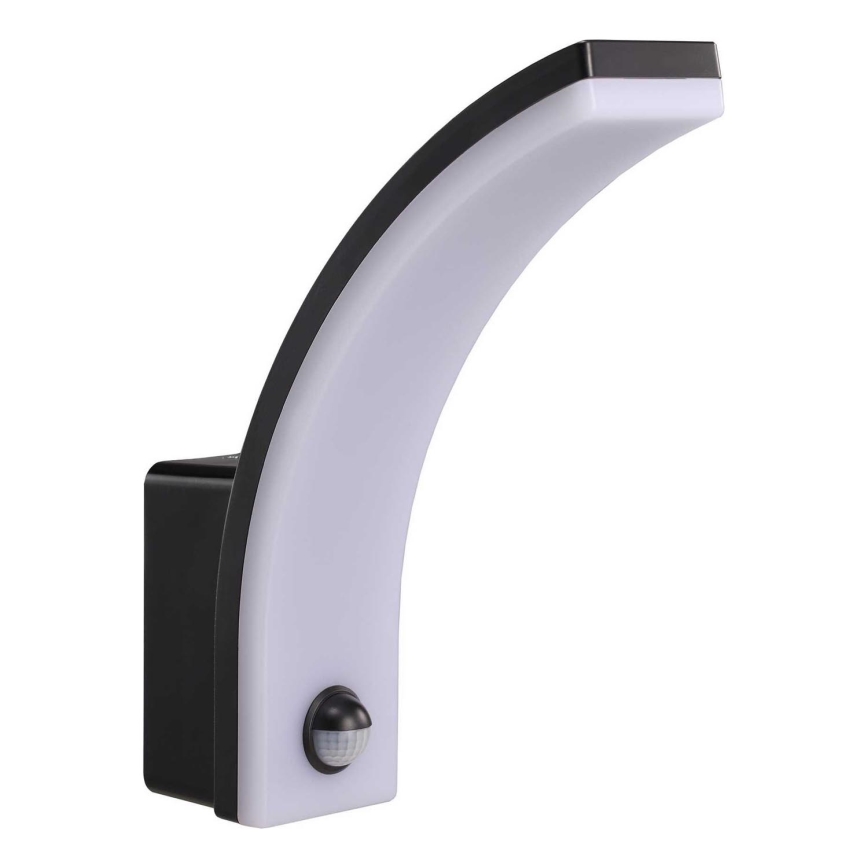 Reguliuojamas LED lauko sieninis šviestuvas su judesio ir sutemų davikliu, 12/15/20W, 230V, IP65, juodas