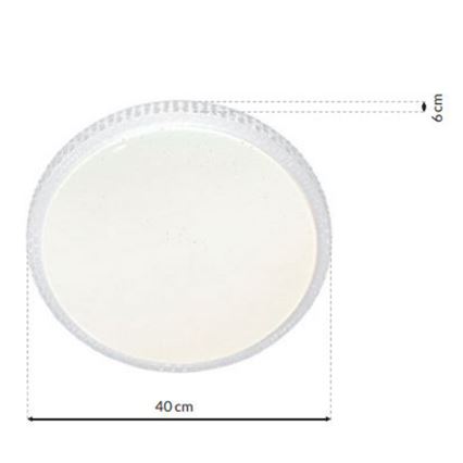 Reguliuojamas LED lubinis šviestuvas CRUZ LED/40W/230V 2000lm + nuotolinis valdymas