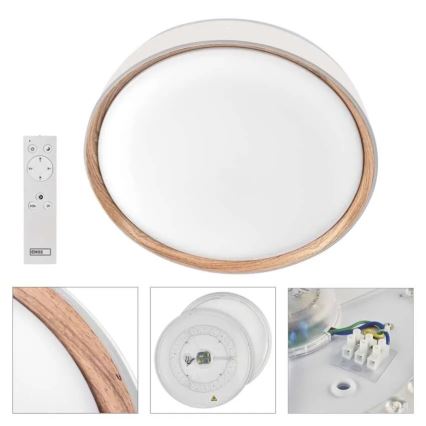 Reguliuojamas LED lubų šviestuvas ILVI LED/30W/230V 2700-6500K skersmuo 40 cm balta/smėlinė + nuotolinis valdymas