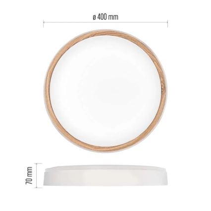 Reguliuojamas LED lubų šviestuvas ILVI LED/30W/230V 2700-6500K skersmuo 40 cm balta/smėlinė + nuotolinis valdymas