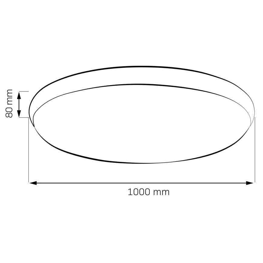 Reguliuojamas LED lubinis šviestuvas KERN LED/100W/230V 3000/4000/6000K, skersmuo 100 cm, juodas + nuotolinis valdymas