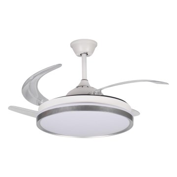 Reguliuojamas LED lubinis šviestuvas su ventiliatoriumi PLAVE LED/36W/230V 3000-6500K sidabrinis/baltas + su nuotoliniu valdymu