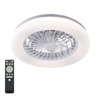 LED pritemdomas lubinis šviestuvas su ventiliatoriumi VENTELUX LED/24W/230V 3000/4000/6500K skersmuo 45 cm balta + su nuotolinio valdymo pulteliu