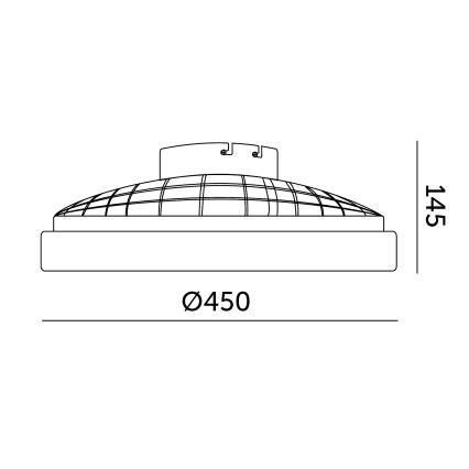 LED pritemdomas lubinis šviestuvas su ventiliatoriumi VENTELUX LED/24W/230V 3000/4000/6500K skersmuo 45 cm balta + su nuotolinio valdymo pulteliu
