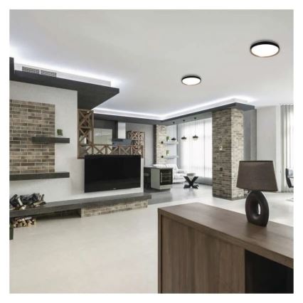 LED reguliuojamas lubų šviestuvas ILVI LED/30W/230V 2700-6500K skersmuo 40 cm juoda/smėlio spalvos + nuotolinis valdymas