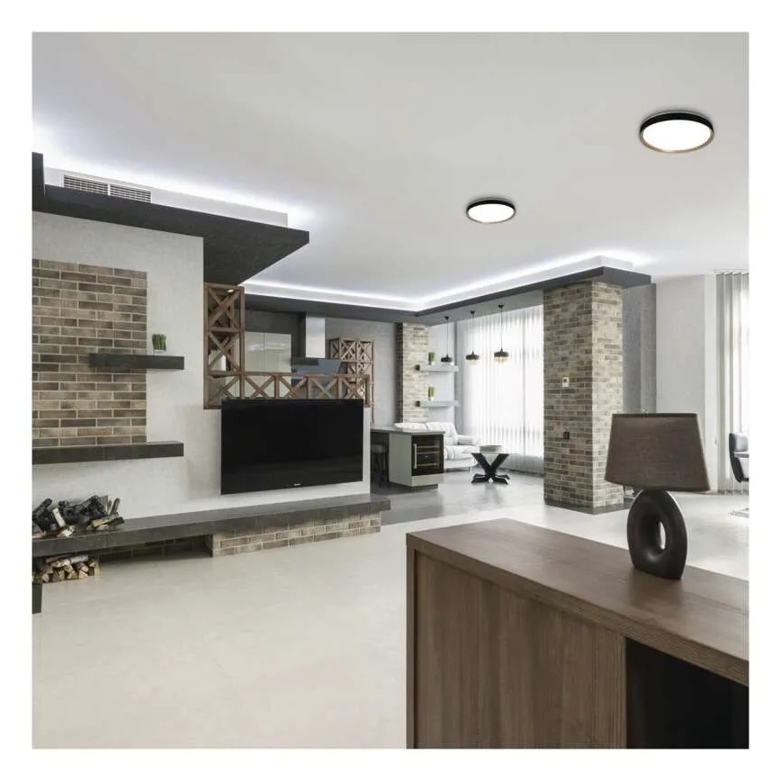 LED reguliuojamas lubų šviestuvas ILVI LED/30W/230V 2700-6500K skersmuo 40 cm juoda/smėlio spalvos + nuotolinis valdymas