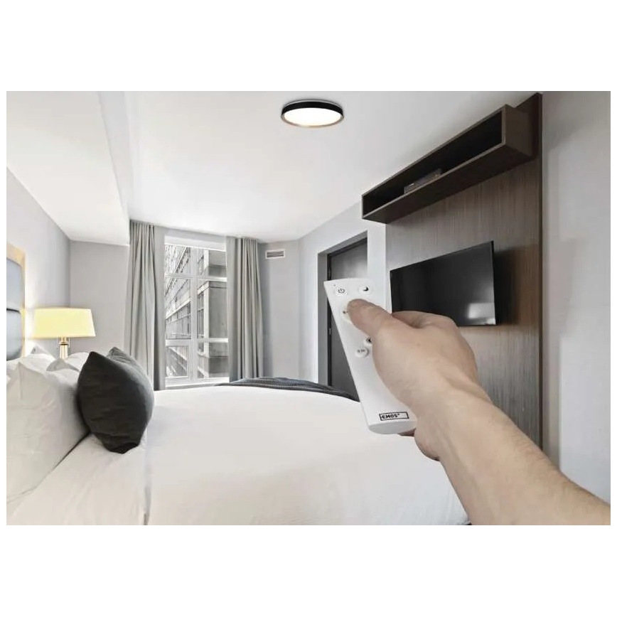 LED reguliuojamas lubų šviestuvas ILVI LED/30W/230V 2700-6500K skersmuo 40 cm juoda/smėlio spalvos + nuotolinis valdymas