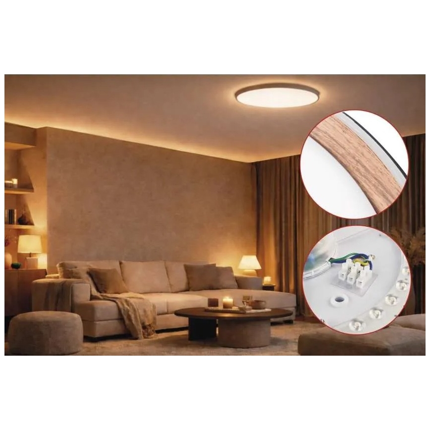 LED reguliuojamas lubų šviestuvas ILVI LED/30W/230V 2700-6500K skersmuo 40 cm juoda/smėlio spalvos + nuotolinis valdymas