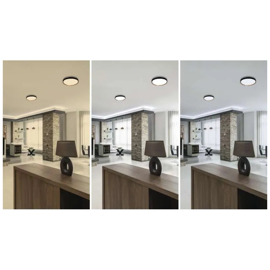 LED reguliuojamas lubų šviestuvas ILVI LED/30W/230V 2700-6500K skersmuo 40 cm juoda/smėlio spalvos + nuotolinis valdymas