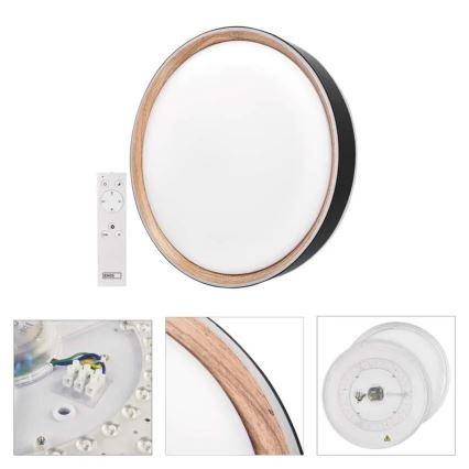 LED reguliuojamas lubų šviestuvas ILVI LED/30W/230V 2700-6500K skersmuo 40 cm juoda/smėlio spalvos + nuotolinis valdymas