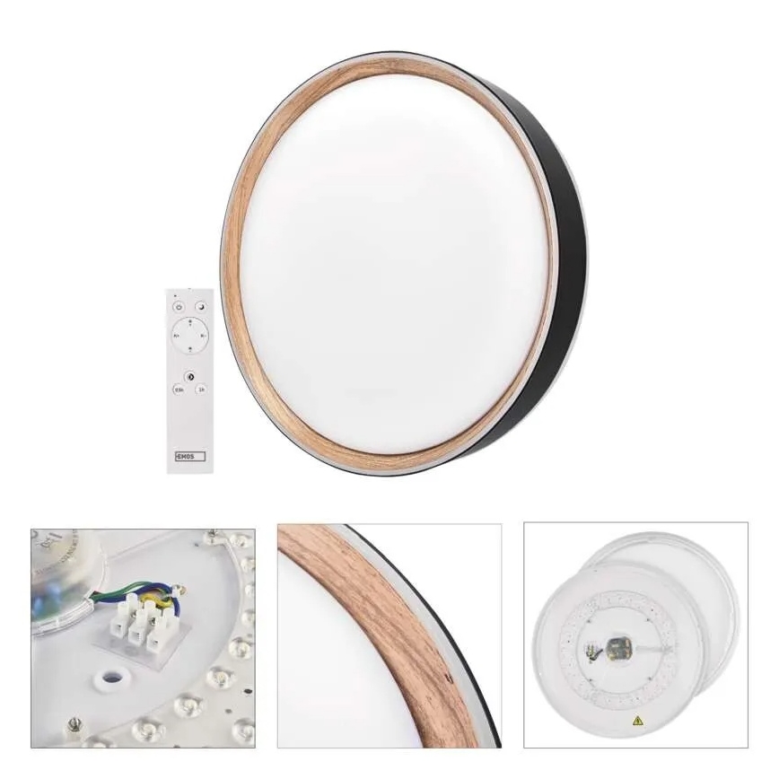 LED reguliuojamas lubų šviestuvas ILVI LED/30W/230V 2700-6500K skersmuo 40 cm juoda/smėlio spalvos + nuotolinis valdymas