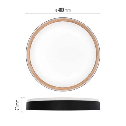 LED reguliuojamas lubų šviestuvas ILVI LED/30W/230V 2700-6500K skersmuo 40 cm juoda/smėlio spalvos + nuotolinis valdymas