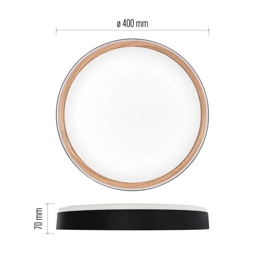 LED reguliuojamas lubų šviestuvas ILVI LED/30W/230V 2700-6500K skersmuo 40 cm juoda/smėlio spalvos + nuotolinis valdymas