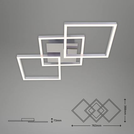 Reguliuojamas LED lubų šviestuvas LED/36W/230V 3000K matinis chromas