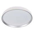 Reguliuojamas LED lubų šviestuvas LIXAN LED/65W/230V 3000-6500K skersmuo 48,6 cm balta/sidabrinė + su nuotoliniu pultu