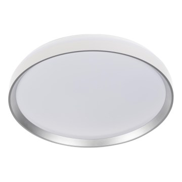 Reguliuojamas LED lubų šviestuvas LIXAN LED/65W/230V 3000-6500K skersmuo 48,6 cm balta/sidabrinė + su nuotoliniu pultu