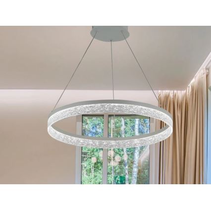 Reguliuojamo ryškumo LED liustra ant troselio ALIANZ LED/45W/230V 3000-6000K skersmuo 60 cm + nuotolinis valdymas
