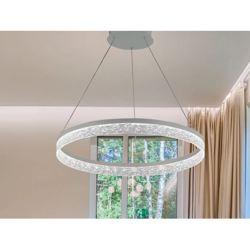 Reguliuojamo ryškumo LED liustra ant troselio ALIANZ LED/45W/230V 3000-6000K skersmuo 60 cm + nuotolinis valdymas
