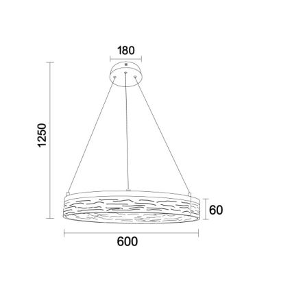 Reguliuojamo ryškumo LED liustra ant troselio ALIANZ LED/45W/230V 3000-6000K skersmuo 60 cm + nuotolinis valdymas
