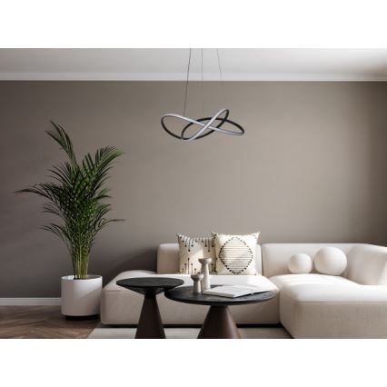 Reguliuojamo ryškumo LED pakabinamas šviestuvas ant laido LED/85W/230V 3000-6500K skersmuo 60 cm + nuotolinis valdymas