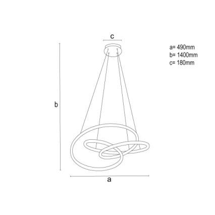 LED dimeriuojama pakabinama liustra ant laido LED/85W/230V 3000-6500K Ø 49 cm + nuotolinis valdymas