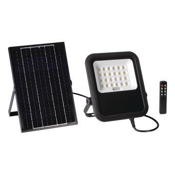 Reguliuojamas LED prožektorius su saulės baterija ir dusk jutiklis LED/10W/10000 mAh 3,2V IP65 + nuotolinio valdymo pultas